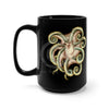 Cute Green Octopus Black Mug 15Oz