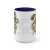 Cute Green Octopus Ink Art Two-Tone Coffee Mugs 15Oz Mug