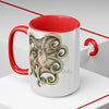 Cute Green Octopus Ink Art Two-Tone Coffee Mugs 15Oz Mug