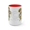 Cute Green Octopus Ink Art Two-Tone Coffee Mugs 15Oz Mug