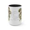 Cute Green Octopus Ink Art Two-Tone Coffee Mugs 15Oz Mug