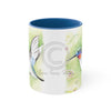 Cute Hummingbird Watercolor Art Accent Coffee Mug 11Oz Blue /