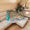 Cute Jaguar Reclining Pastel Art Tan Sherpa Blanket Home Decor