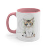 Cute Kitten Cat Cameo Watercolor On White Art Accent Coffee Mug 11Oz