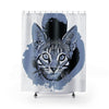 Cute Kitten Comic Style Shower Curtain 71X74 Home Decor