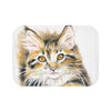Cute Maine Coon Calico Kitten Watercolor Art Bath Mat 24 × 17 Home Decor