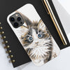 Cute Maine Coon Cat Watercolor Art Case Mate Tough Phone Cases