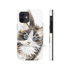 Cute Maine Coon Cat Watercolor Art Case Mate Tough Phone Cases Iphone 12 Mini