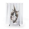Cute Maine Coon Cat Watercolor Art Shower Curtain 71 × 74 Home Decor