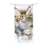 Cute Maine Coon Kitten Calico Watercolor Polycotton Towel 30 × 60 Home Decor
