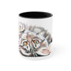 Cute Maine Coon Kitten Stretching Watercolor Art Accent Coffee Mug 11Oz Black /