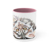 Cute Maine Coon Kitten Stretching Watercolor Art Accent Coffee Mug 11Oz Pink /