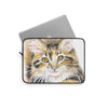 Cute Maine Coon Kitty Calico Watercolor Art Laptop Sleeve