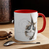 Cute Maine Coon Tuxedo Kitten Cat Watercolor On White Art Accent Coffee Mug 11Oz