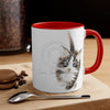 Cute Maine Coon Tuxedo Kitten Cat Watercolor On White Art Accent Coffee Mug 11Oz