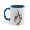 Cute Maine Coon Tuxedo Kitten Cat Watercolor On White Art Accent Coffee Mug 11Oz