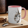 Cute Maine Coon Tuxedo Kitten Cat Watercolor On White Art Accent Coffee Mug 11Oz