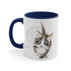 Cute Maine Coon Tuxedo Kitten Cat Watercolor On White Art Accent Coffee Mug 11Oz