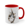 Cute Maine Coon Tuxedo Kitten Cat Watercolor On White Art Accent Coffee Mug 11Oz
