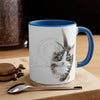 Cute Maine Coon Tuxedo Kitten Cat Watercolor On White Art Accent Coffee Mug 11Oz