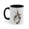 Cute Maine Coon Tuxedo Kitten Cat Watercolor On White Art Accent Coffee Mug 11Oz