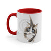 Cute Maine Coon Tuxedo Kitten Cat Watercolor On White Art Accent Coffee Mug 11Oz