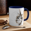 Cute Maine Coon Tuxedo Kitten Cat Watercolor On White Art Accent Coffee Mug 11Oz