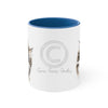 Cute Maine Coon Tuxedo Kitten Cat Watercolor On White Art Accent Coffee Mug 11Oz Blue /