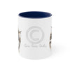 Cute Maine Coon Tuxedo Kitten Cat Watercolor On White Art Accent Coffee Mug 11Oz Navy /