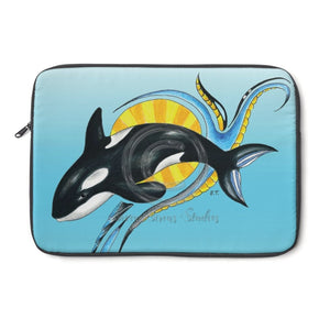 Cute Orca Sun Ink Art Laptop Sleeve 13