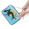 Cute Orca Sun Ink Art Laptop Sleeve