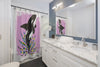 Cute Orca Whale Doodles Pink Shower Curtain Home Decor