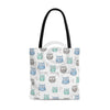 Cute Owls Pattern White Tote Bag Large Bags