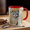 Cute Raccoon In The Woos Watercolor Art Accent Coffee Mug 11Oz