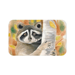 Cute Raccoon Watercolor Art Bath Mat Large 34X21 Home Decor