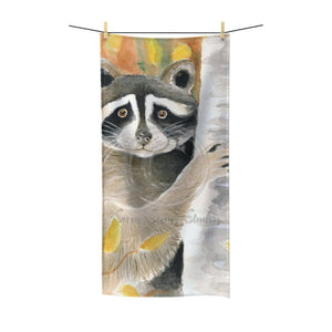 Cute Raccoon Watercolor Art Polycotton Towel 30X60 Home Decor