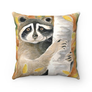 Cute Raccoon Watercolor Art Square Pillow 14 X Home Decor