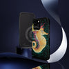 Cute Seahorse Lady Magenta Orange Teal Splash Black Ink Art Case Mate Tough Phone Cases