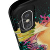 Cute Seahorse Lady Magenta Orange Teal Splash Black Ink Art Case Mate Tough Phone Cases