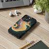 Cute Seahorse Lady Magenta Orange Teal Splash Black Ink Art Case Mate Tough Phone Cases