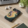 Cute Seahorse Lady Magenta Orange Teal Splash Black Ink Art Case Mate Tough Phone Cases