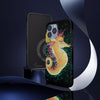 Cute Seahorse Lady Magenta Orange Teal Splash Black Ink Art Case Mate Tough Phone Cases