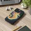 Cute Seahorse Lady Magenta Orange Teal Splash Black Ink Art Case Mate Tough Phone Cases