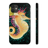 Cute Seahorse Lady Magenta Orange Teal Splash Black Ink Art Case Mate Tough Phone Cases Iphone 11