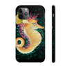 Cute Seahorse Lady Magenta Orange Teal Splash Black Ink Art Case Mate Tough Phone Cases Iphone 11