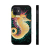 Cute Seahorse Lady Magenta Orange Teal Splash Black Ink Art Case Mate Tough Phone Cases Iphone 12