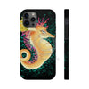 Cute Seahorse Lady Magenta Orange Teal Splash Black Ink Art Case Mate Tough Phone Cases Iphone 12