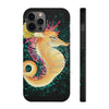 Cute Seahorse Lady Magenta Orange Teal Splash Black Ink Art Case Mate Tough Phone Cases Iphone 12
