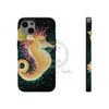 Cute Seahorse Lady Magenta Orange Teal Splash Black Ink Art Case Mate Tough Phone Cases Iphone 13