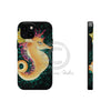 Cute Seahorse Lady Magenta Orange Teal Splash Black Ink Art Case Mate Tough Phone Cases Iphone 13